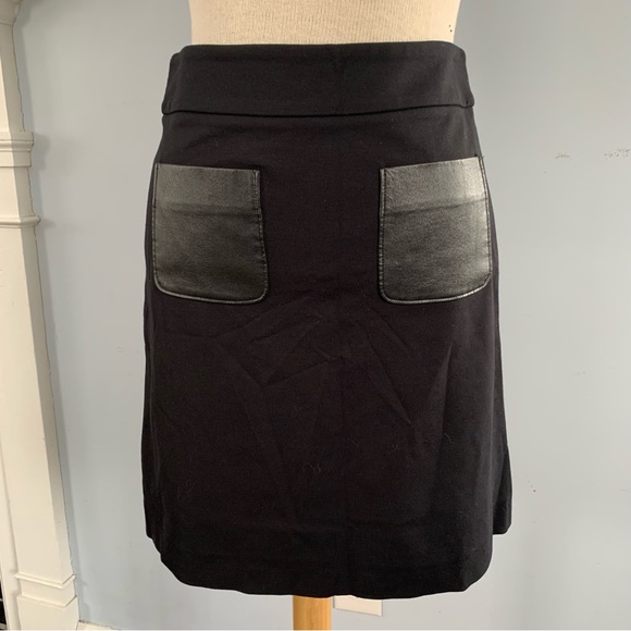 Nordstrom black ponte & faux leather skirt with vegan patch pockets by Halogen - Picture 9 of 14